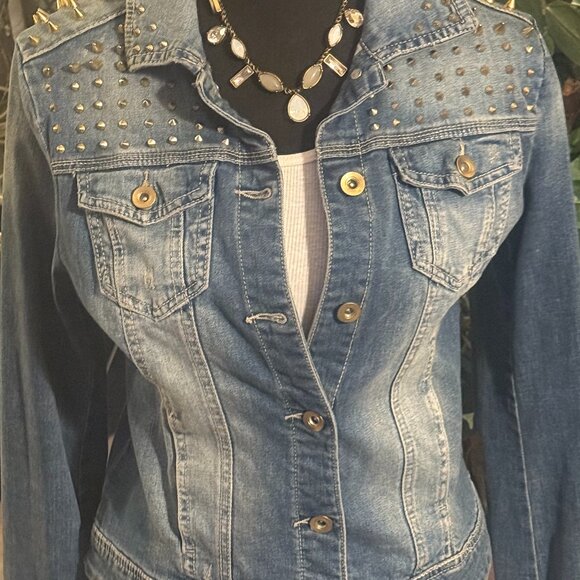 Forever 21 Denim Studded Jacket - Picture 6 of 7